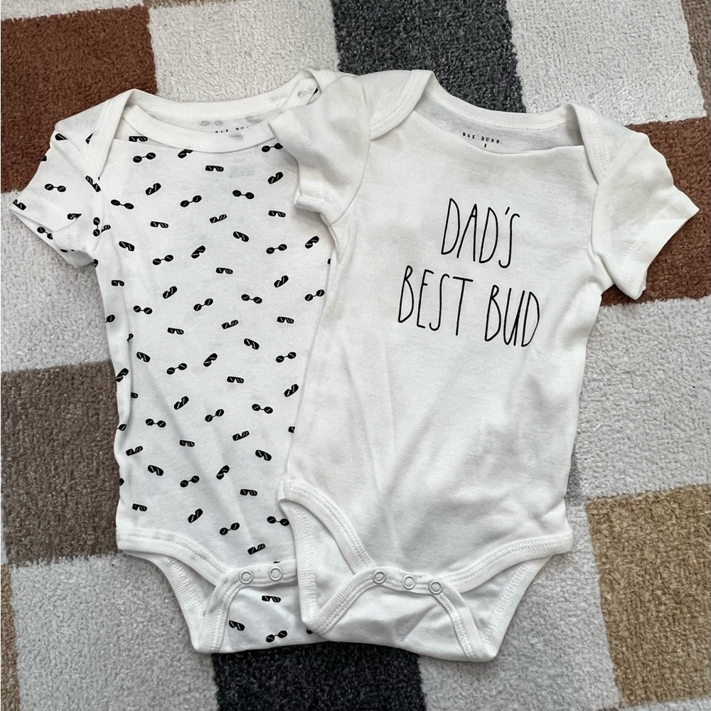 Dad's Best Bud White Baby Onesie Set